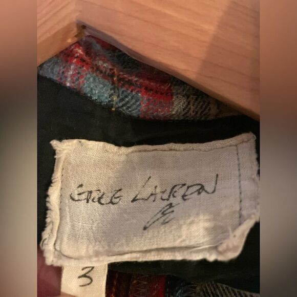 Greg Lauren Flannel - Collared Dress Shirt - Red Cream - L - Button Down Shirt - Picture 9 of 12